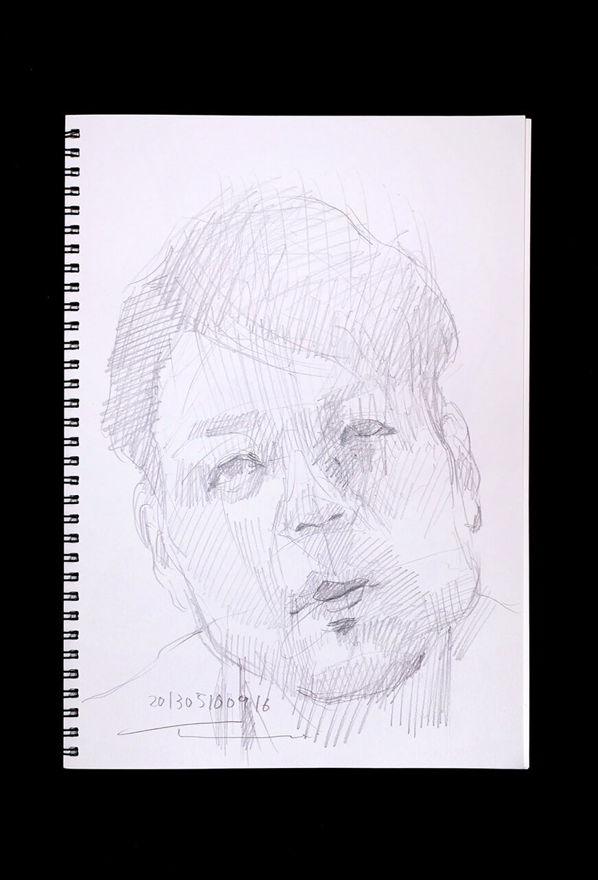Contemporary artist SHINTAKU Tomoni's 2013/5/10 Self-portrait or pencil drawing