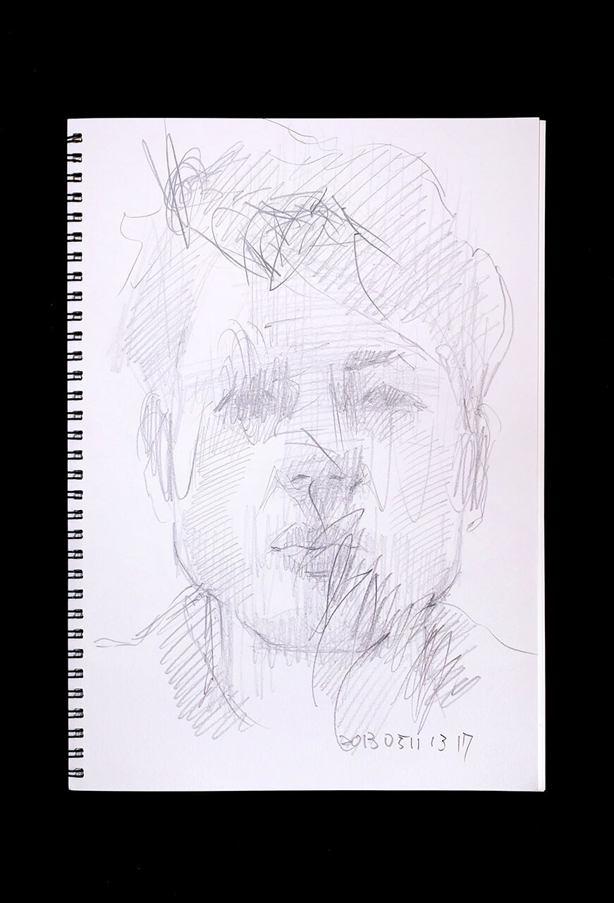Contemporary artist SHINTAKU Tomoni's 2013/5/11 Self-portrait or pencil drawing