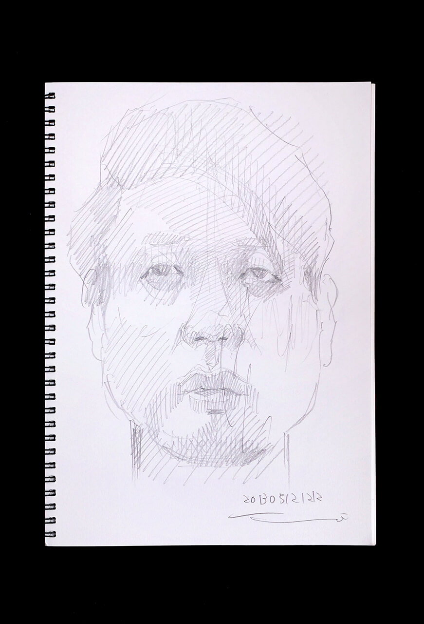 Contemporary artist SHINTAKU Tomoni's 2013/5/12 Self-portrait or pencil drawing