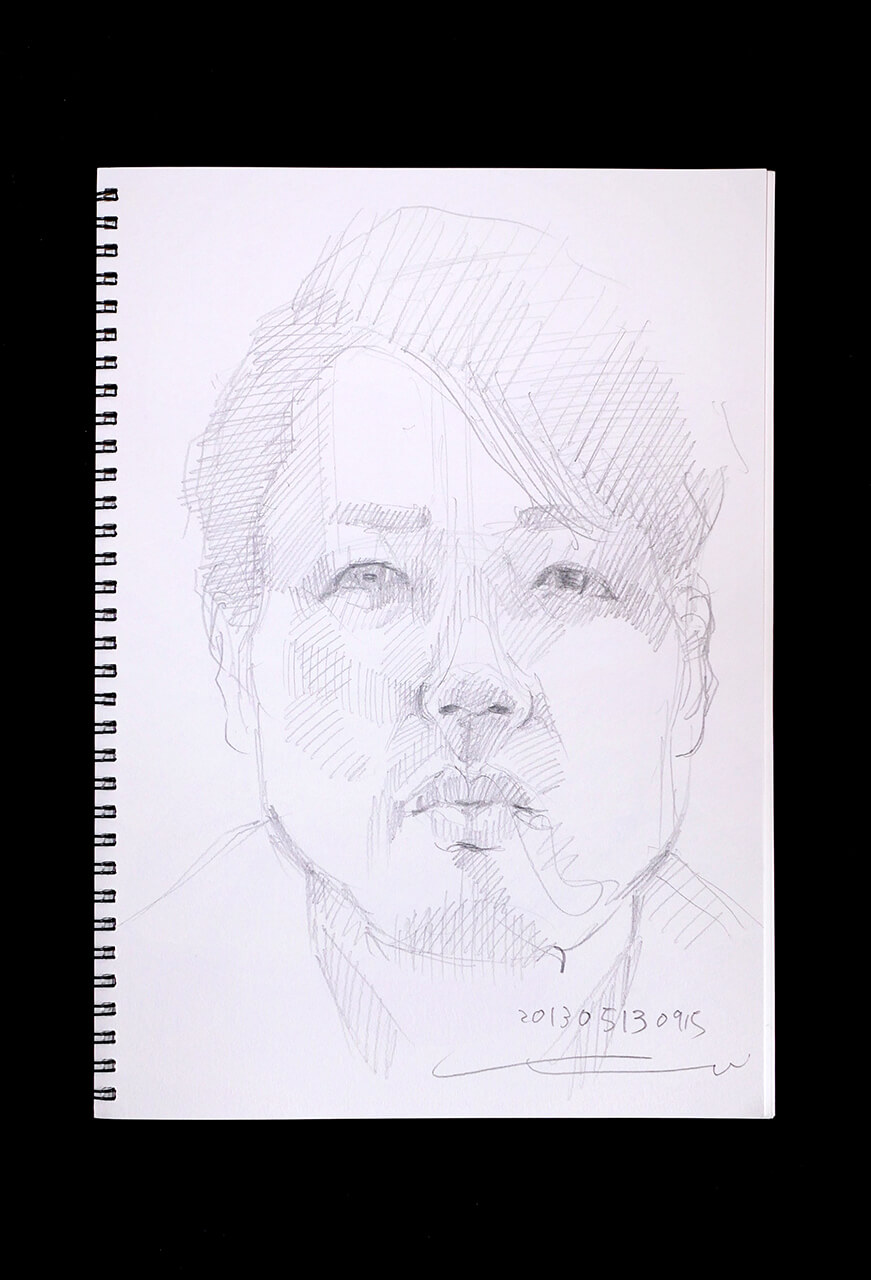 Contemporary artist SHINTAKU Tomoni's 2013/5/13 Self-portrait or pencil drawing