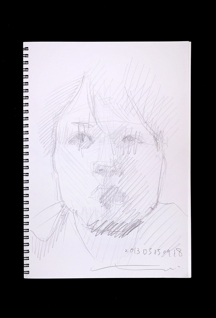 Contemporary artist SHINTAKU Tomoni's 2013/5/15 Self-portrait or pencil drawing