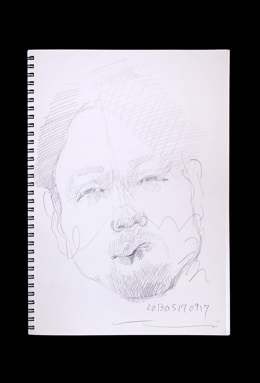 Contemporary artist SHINTAKU Tomoni's 2013/5/17 Self-portrait or pencil drawing