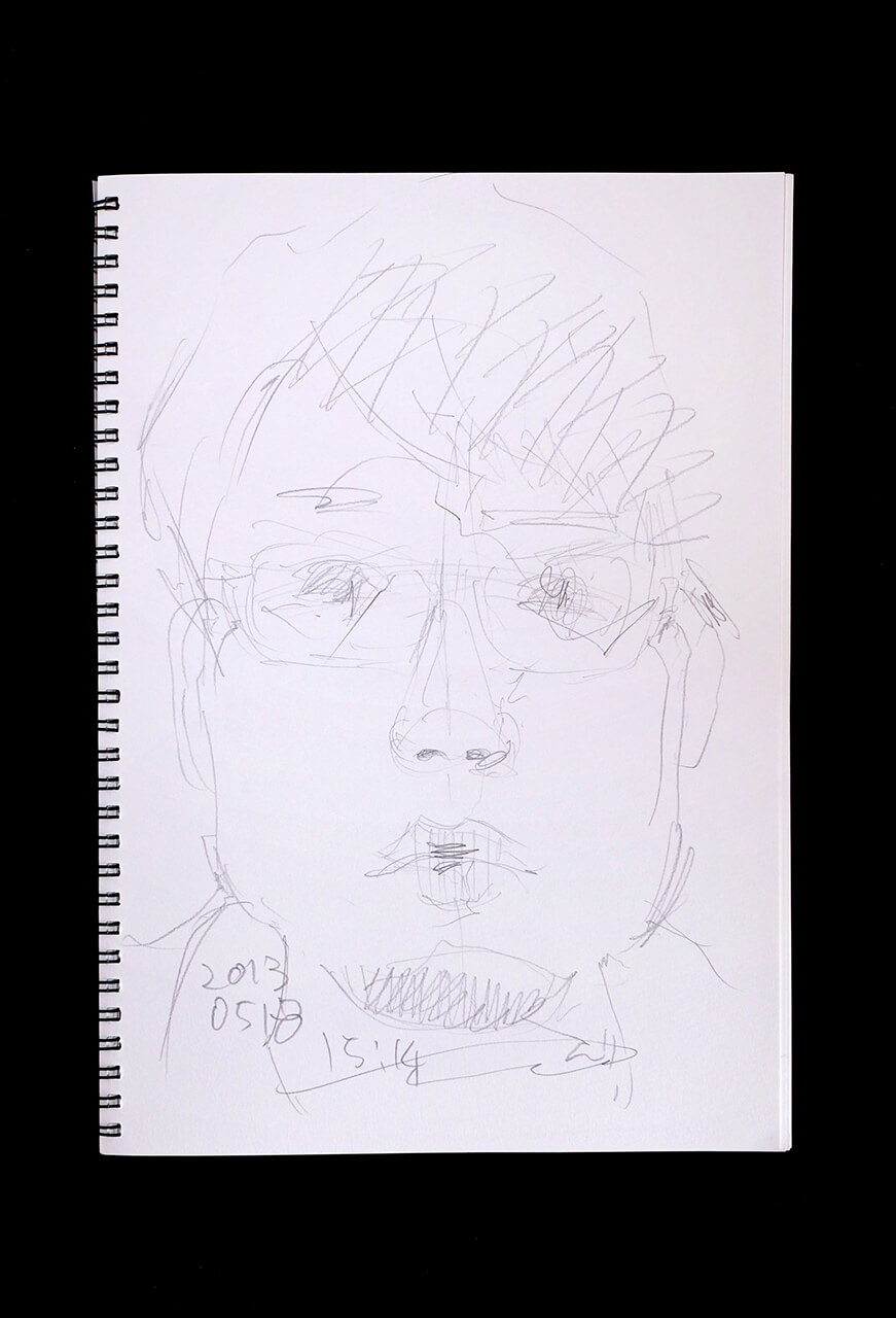 Contemporary artist SHINTAKU Tomoni's 2013/5/18 Self-portrait or pencil drawing