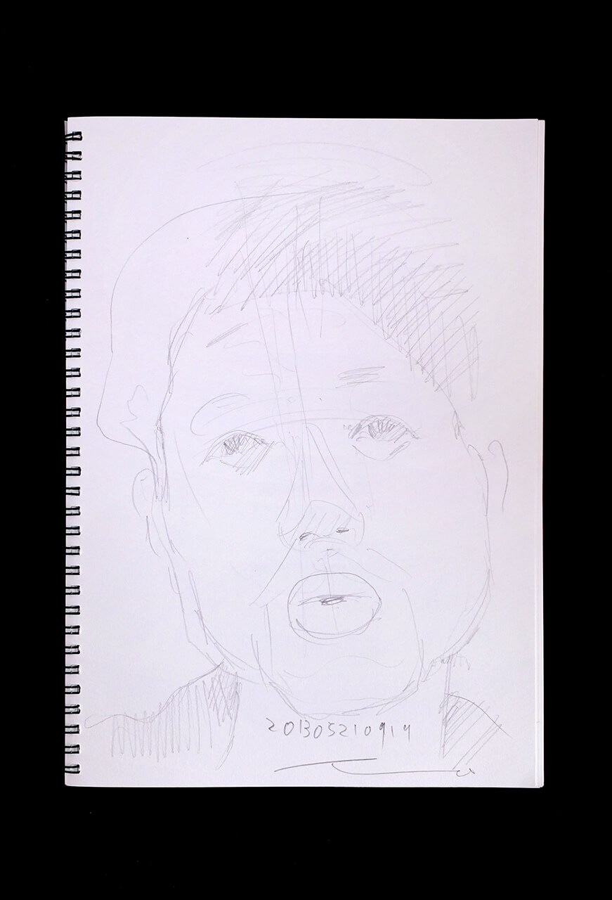 Contemporary artist SHINTAKU Tomoni's 2013/5/21 Self-portrait or pencil drawing