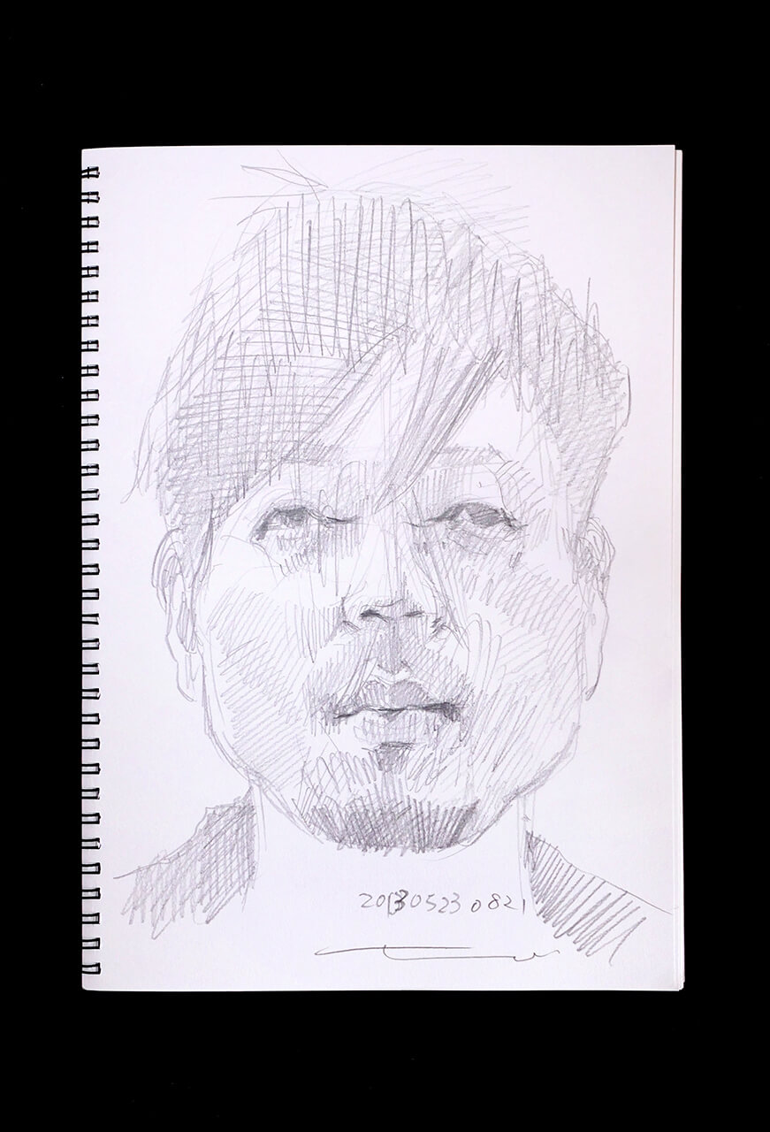Contemporary artist SHINTAKU Tomoni's 2013/5/23 Self-portrait or pencil drawing
