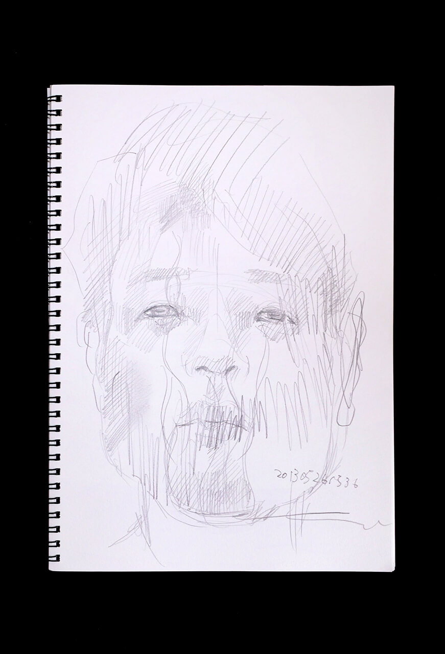 Contemporary artist SHINTAKU Tomoni's 2013/5/26 Self-portrait or pencil drawing