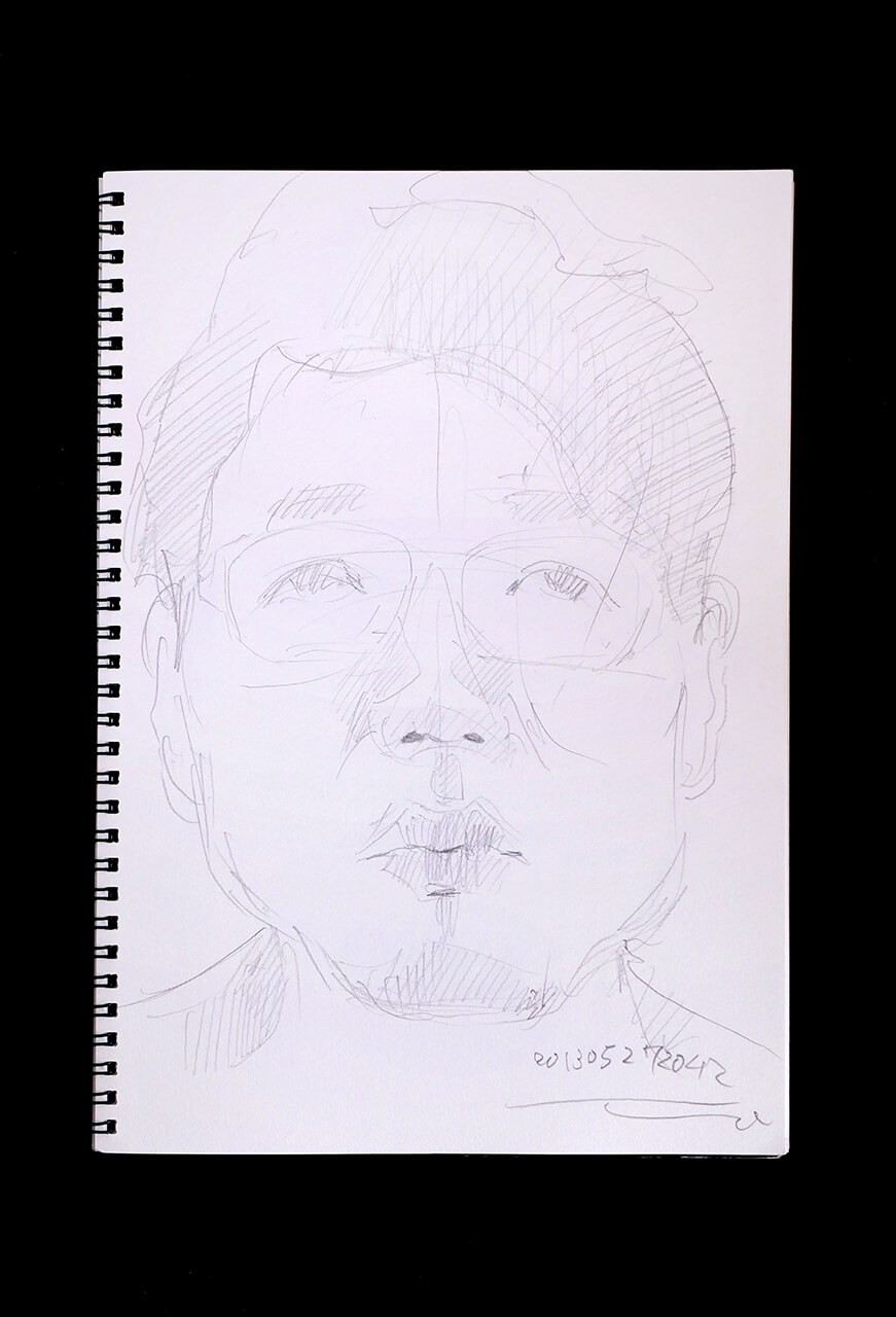 Contemporary artist SHINTAKU Tomoni's 2013/5/27 Self-portrait or pencil drawing
