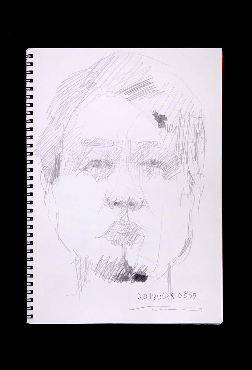 Contemporary artist SHINTAKU Tomoni's 2013/5/28 Self-portrait or pencil drawing