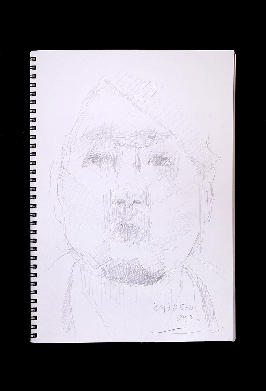 Contemporary artist SHINTAKU Tomoni's 2013/5/30 Self-portrait or pencil drawing