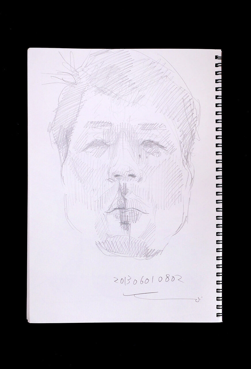 Contemporary artist SHINTAKU Tomoni's 2013/6/1 Self-portrait or pencil drawing