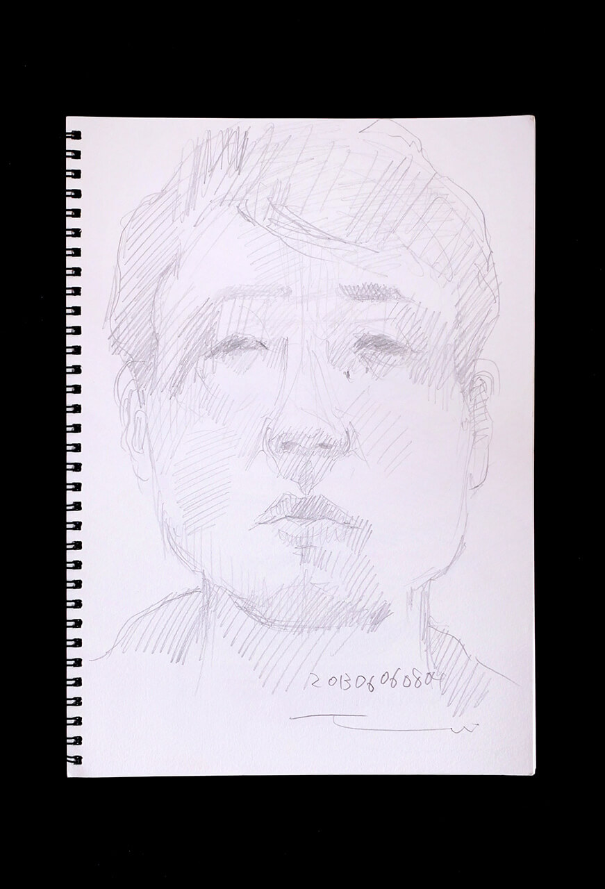 Contemporary artist SHINTAKU Tomoni's 2013/6/6 Self-portrait or pencil drawing