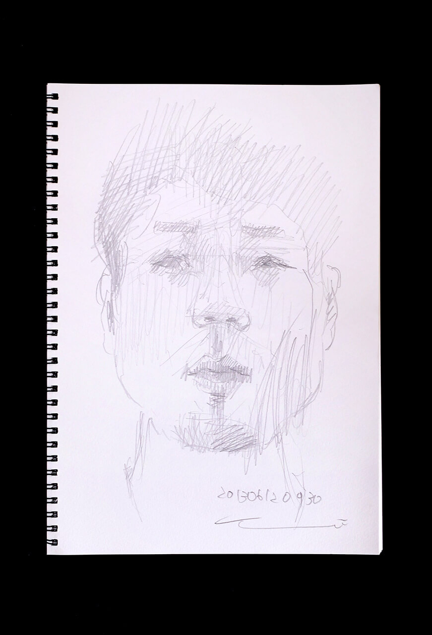 Contemporary artist SHINTAKU Tomoni's 2013/6/12 Self-portrait or pencil drawing