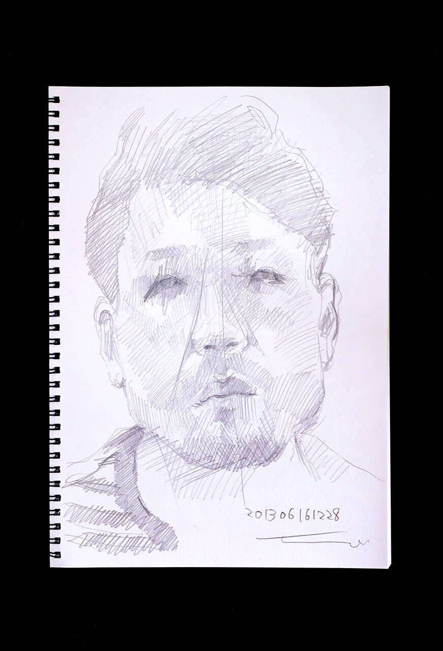 Contemporary artist SHINTAKU Tomoni's 2013/6/16 Self-portrait or pencil drawing
