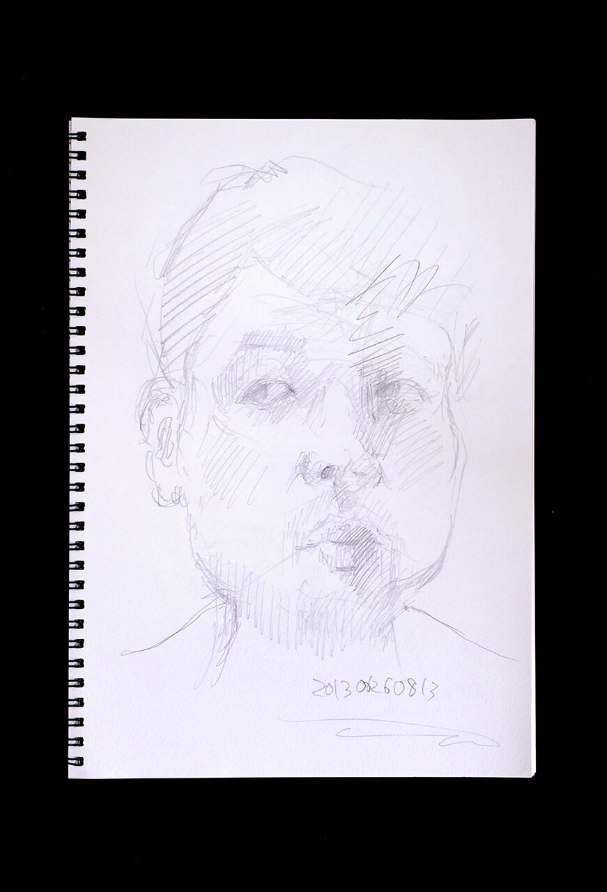Contemporary artist SHINTAKU Tomoni's 2013/6/26 Self-portrait or pencil drawing