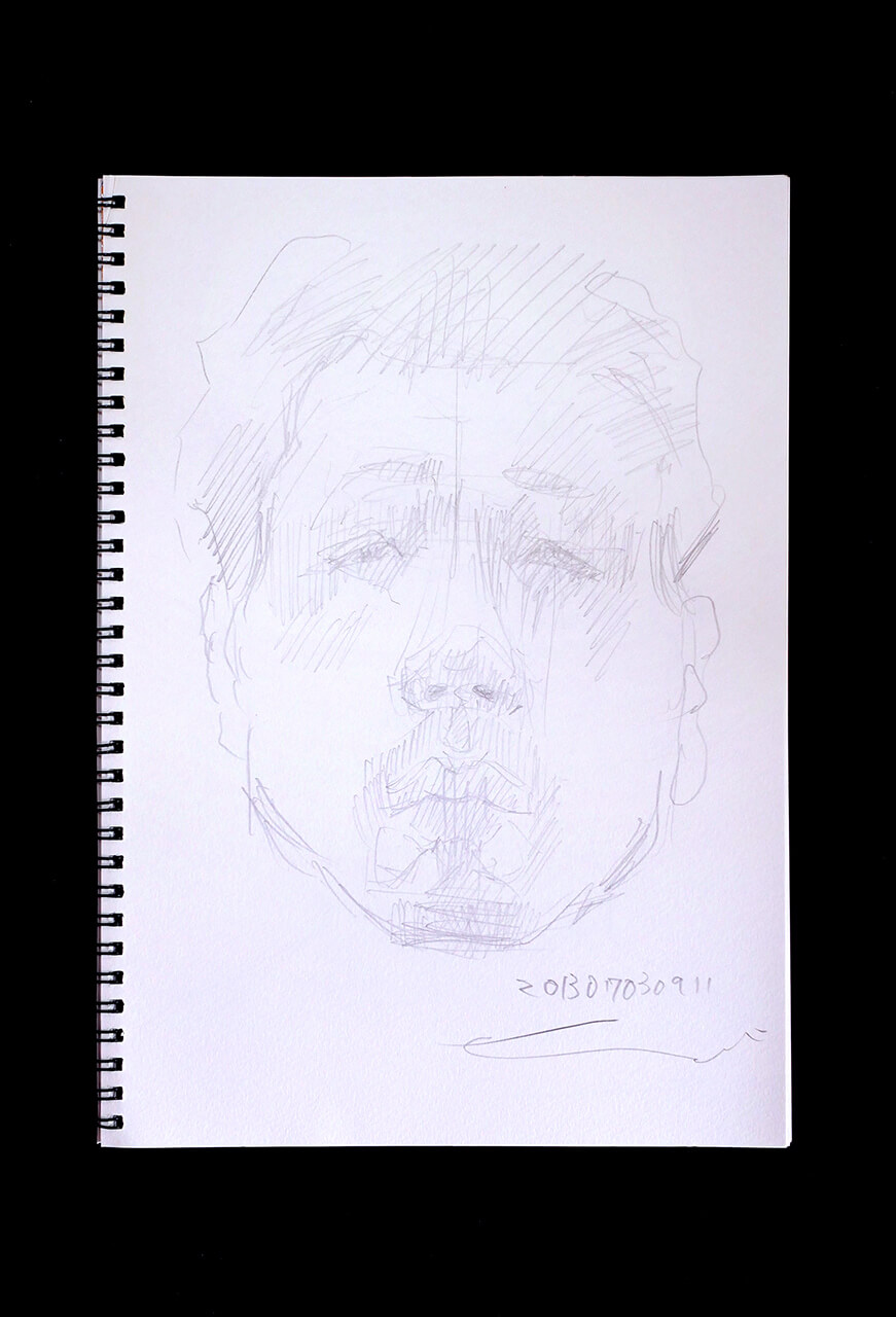 Contemporary artist SHINTAKU Tomoni's 2013/7/3 Self-portrait or pencil drawing