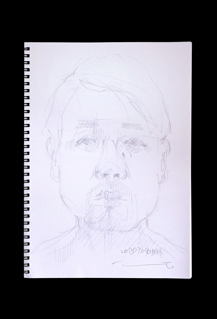 Contemporary artist SHINTAKU Tomoni's 2013/7/4 Self-portrait or pencil drawing