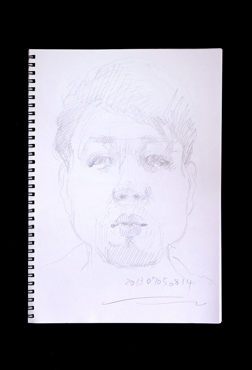Contemporary artist SHINTAKU Tomoni's 2013/7/5 Self-portrait or pencil drawing