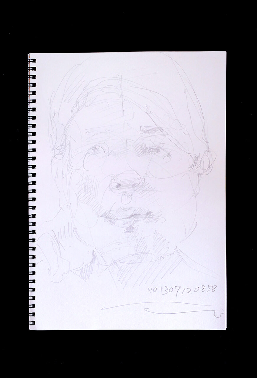 Contemporary artist SHINTAKU Tomoni's 2013/7/12 Self-portrait or pencil drawing