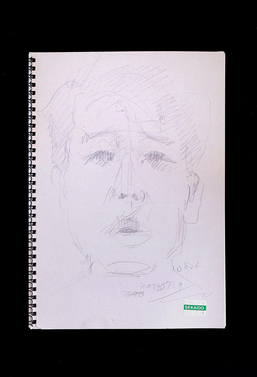 Contemporary artist SHINTAKU Tomoni's 2013/7/19 Self-portrait or pencil drawing