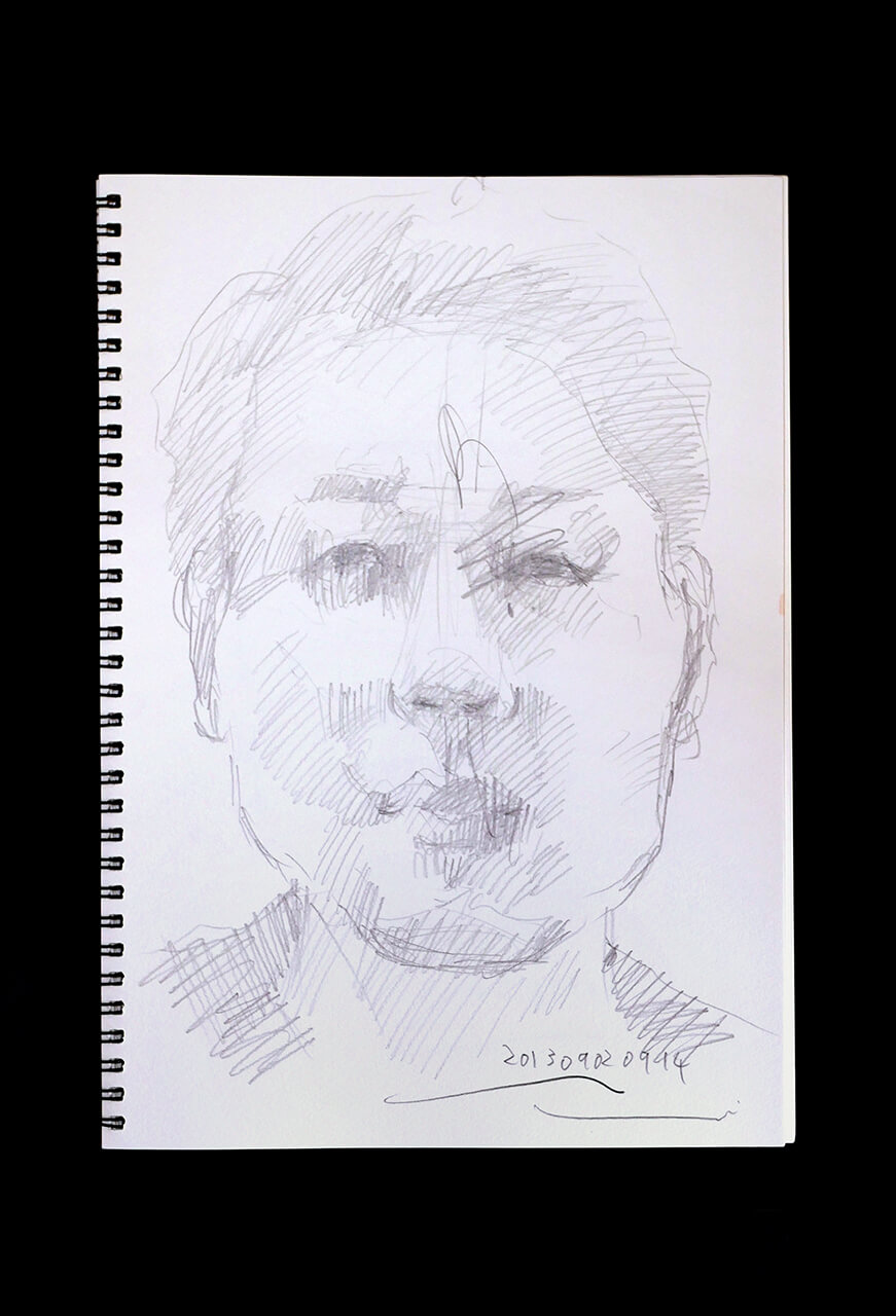 Contemporary artist SHINTAKU Tomoni's 2013/9/2 Self-portrait or pencil drawing