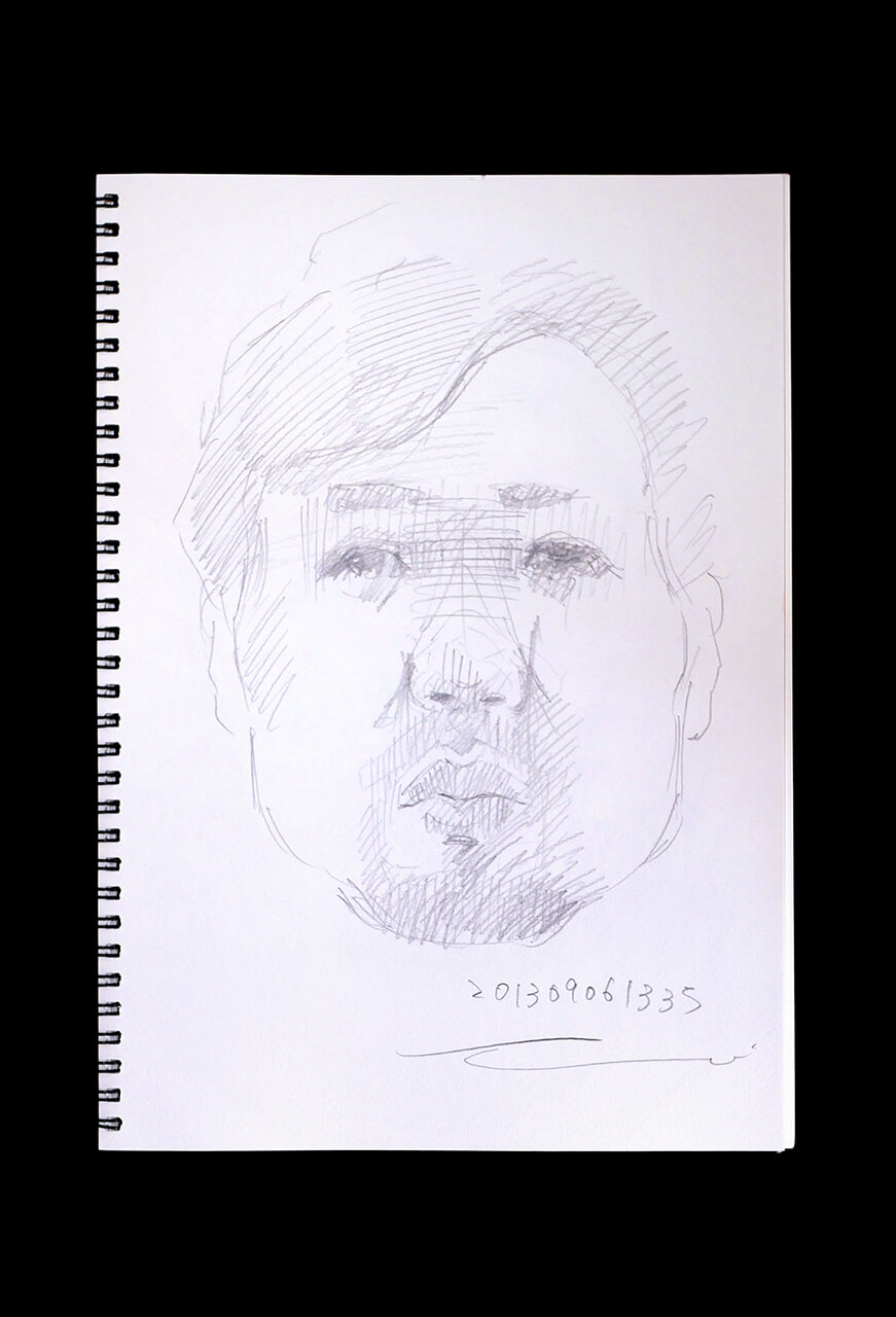Contemporary artist SHINTAKU Tomoni's 2013/9/6 Self-portrait or pencil drawing