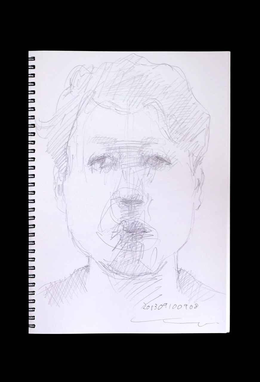 Contemporary artist SHINTAKU Tomoni's 2013/9/10 Self-portrait or pencil drawing