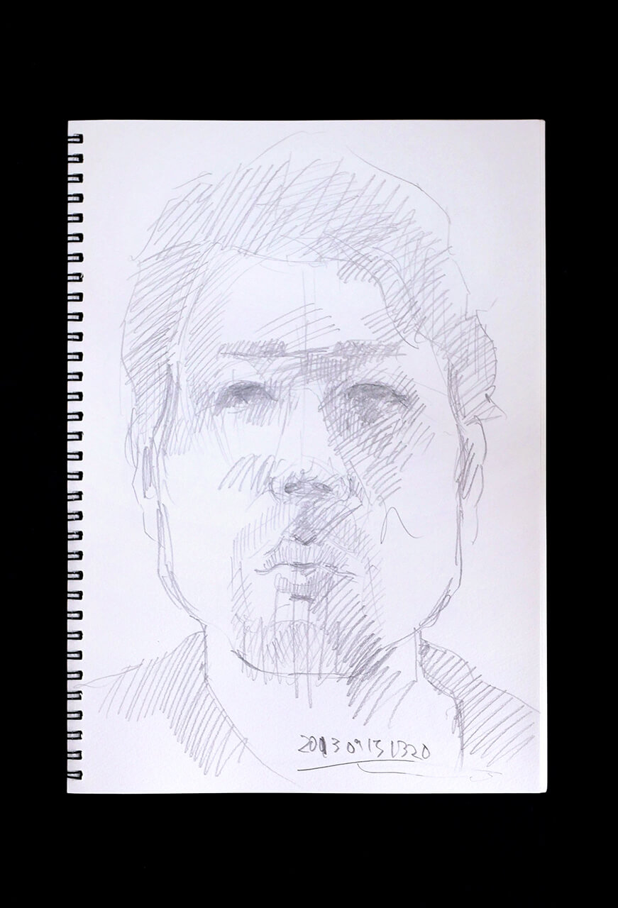 Contemporary artist SHINTAKU Tomoni's 2013/9/15 Self-portrait or pencil drawing
