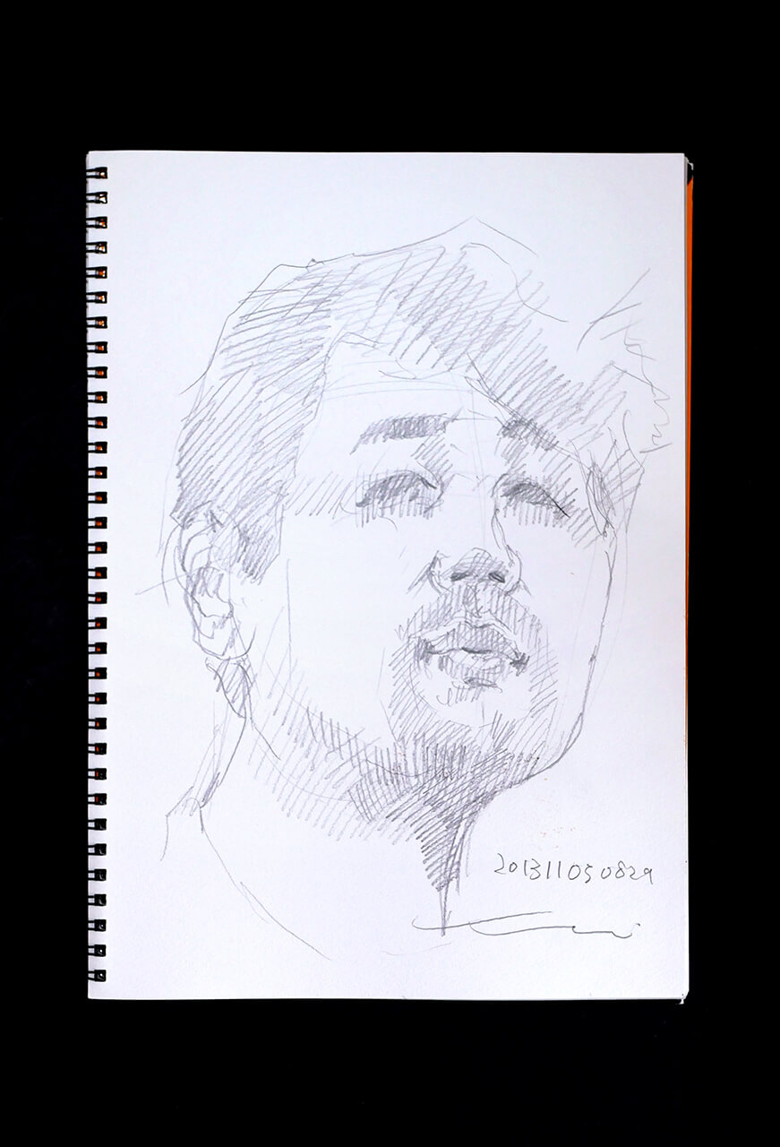 Contemporary artist SHINTAKU Tomoni's 2013/11/5 Self-portrait or pencil drawing