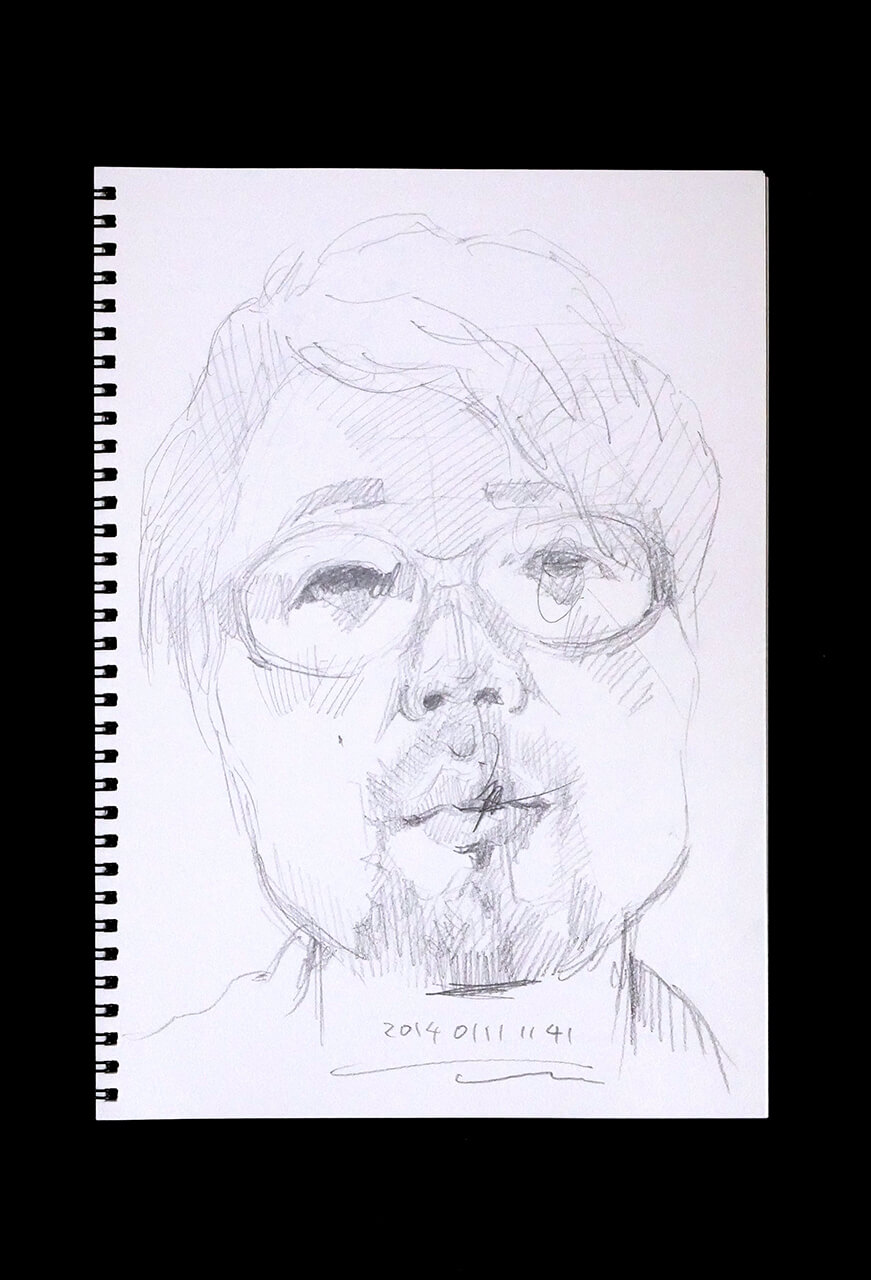 Contemporary artist SHINTAKU Tomoni's 2014/1/11 Self-portrait or pencil drawing