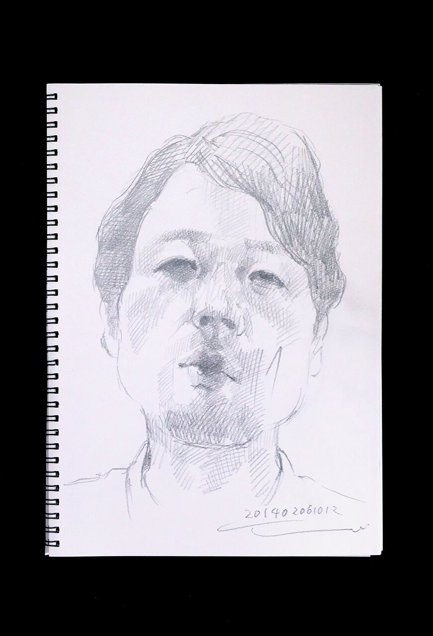 Contemporary artist SHINTAKU Tomoni's 2014/2/6 Self-portrait or pencil drawing