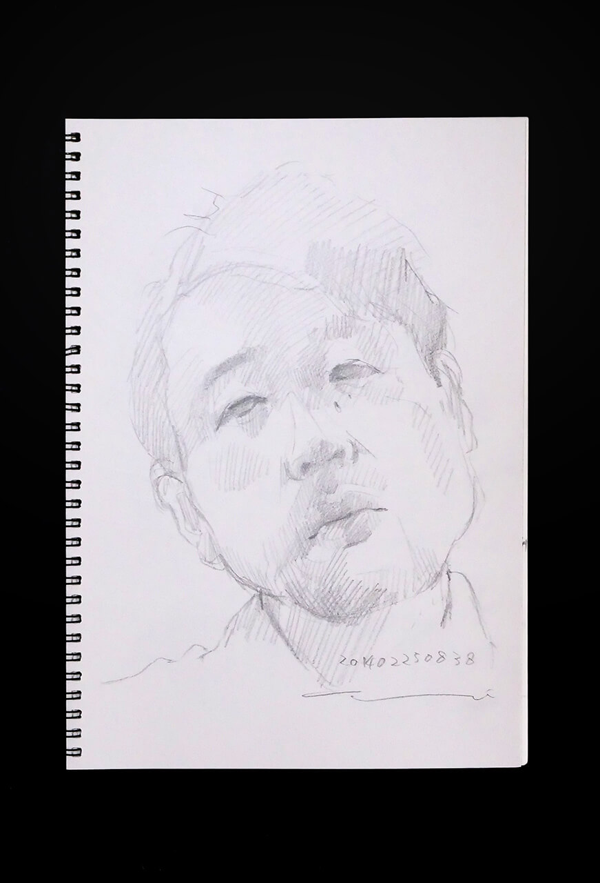 Contemporary artist SHINTAKU Tomoni's 2014/2/25 Self-portrait or pencil drawing