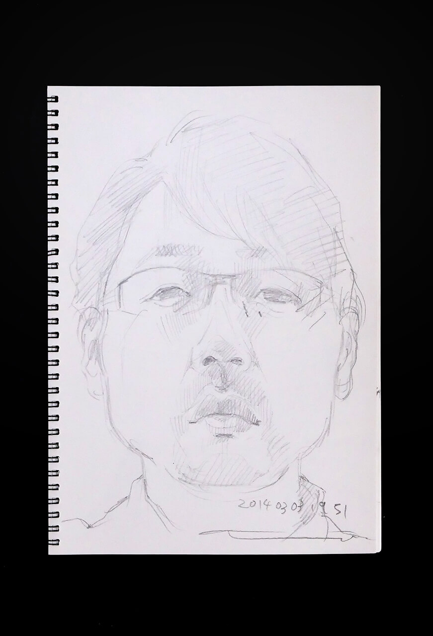 Contemporary artist SHINTAKU Tomoni's 2014/3/3 Self-portrait or pencil drawing