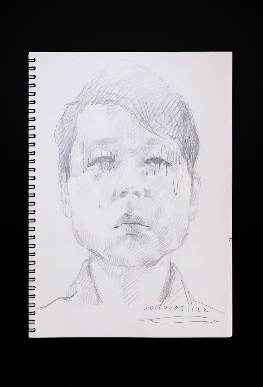 Contemporary artist SHINTAKU Tomoni's 2014/3/5 Self-portrait or pencil drawing