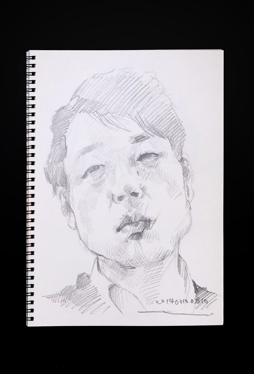 Contemporary artist SHINTAKU Tomoni's 2014/3/10 Self-portrait or pencil drawing
