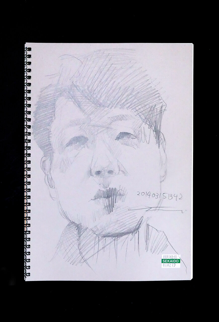 Contemporary artist SHINTAKU Tomoni's 2014/3/15 Self-portrait or pencil drawing