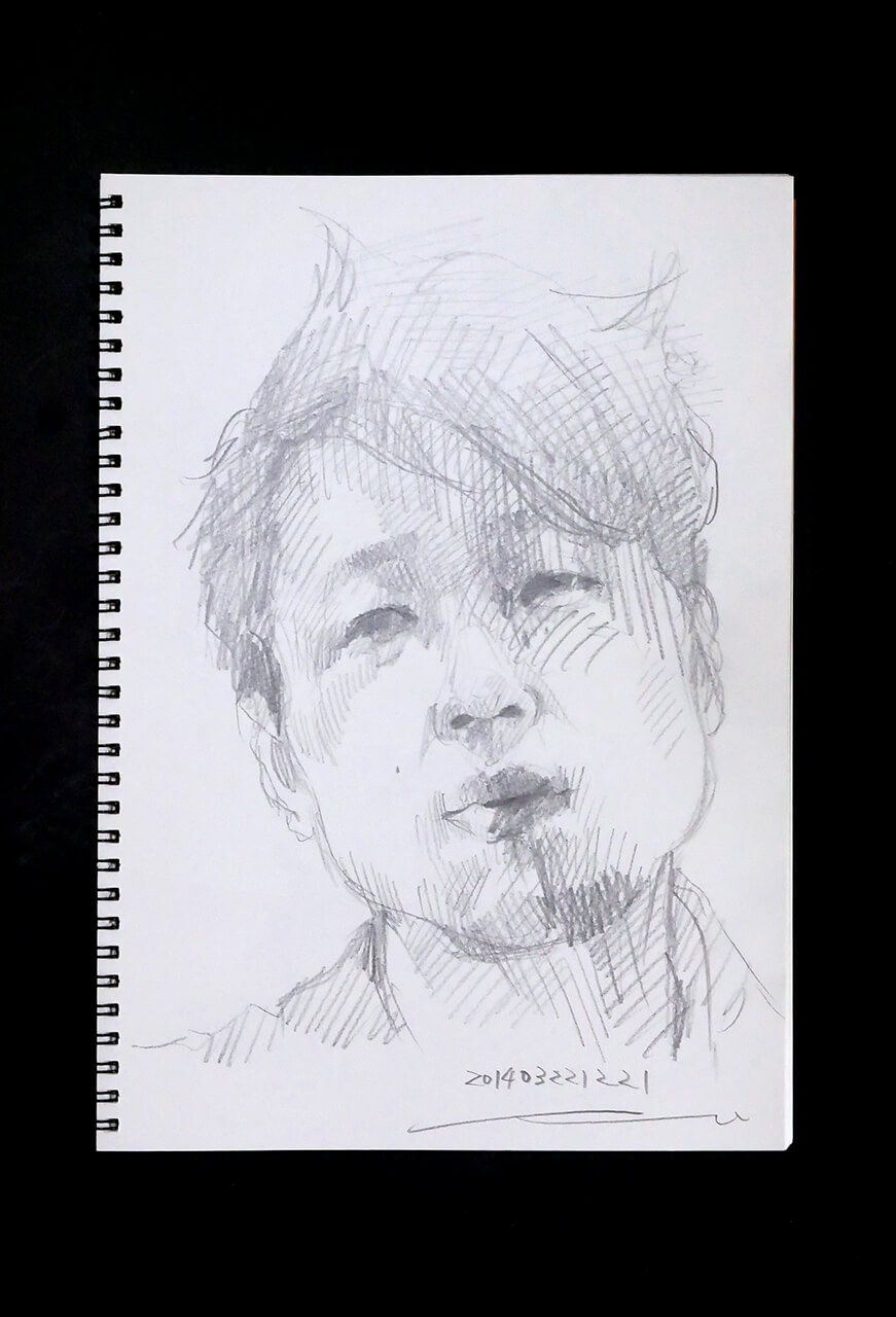 Contemporary artist SHINTAKU Tomoni's 2014/3/21 Self-portrait or pencil drawing