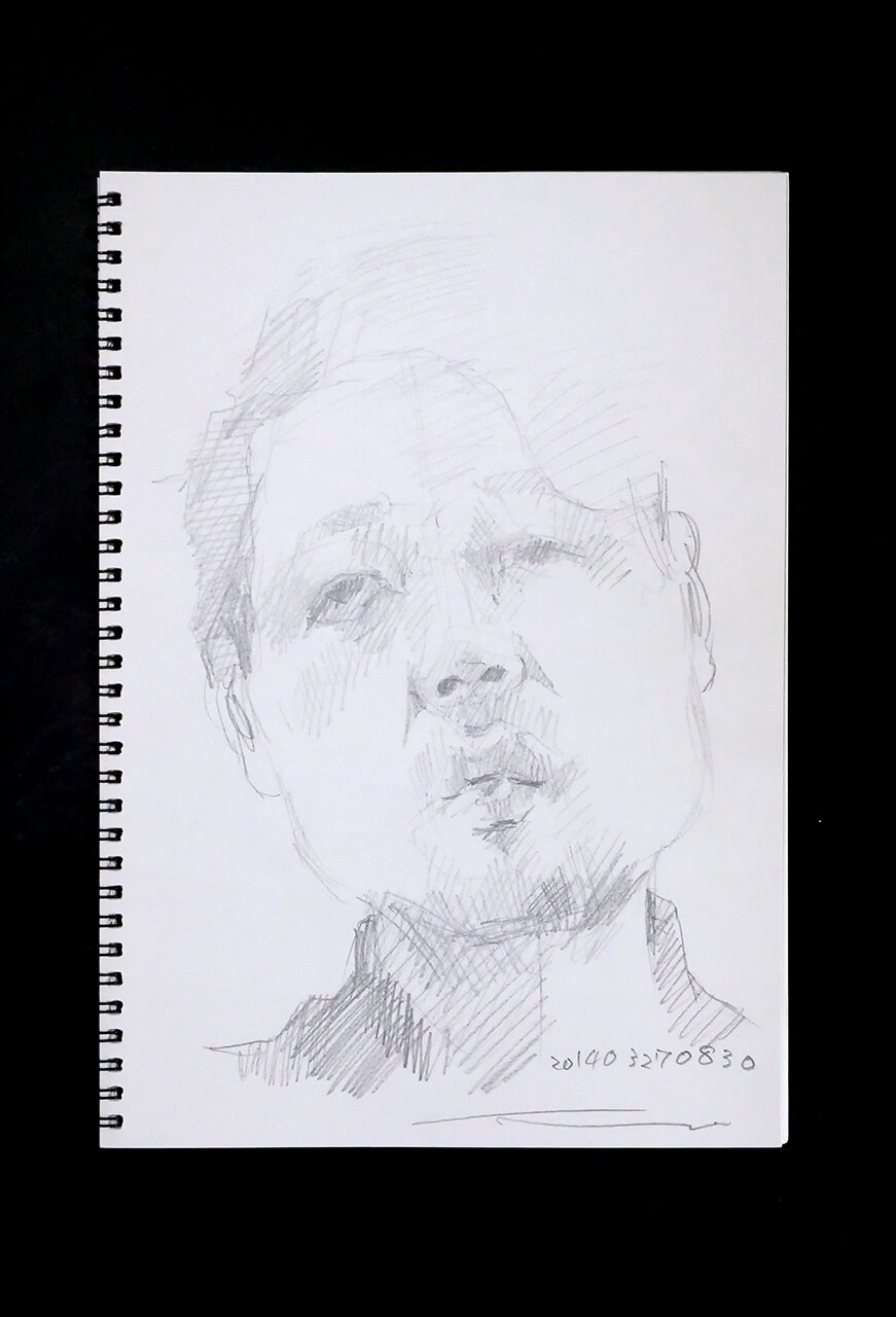 Contemporary artist SHINTAKU Tomoni's 2014/3/27 Self-portrait or pencil drawing