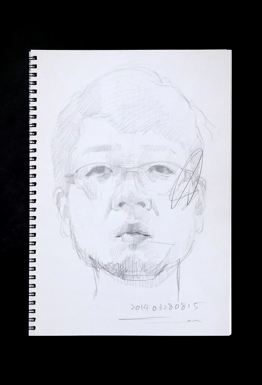 Contemporary artist SHINTAKU Tomoni's 2014/3/28 Self-portrait or pencil drawing
