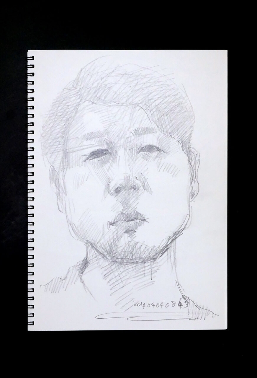 Contemporary artist SHINTAKU Tomoni's 2014/4/4 Self-portrait or pencil drawing