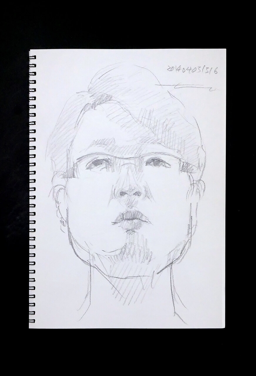 Contemporary artist SHINTAKU Tomoni's 2014/4/5 Self-portrait or pencil drawing