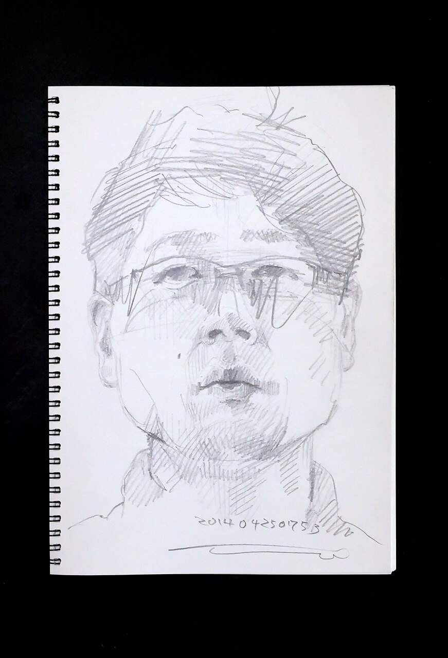 Contemporary artist SHINTAKU Tomoni's 2014/4/25 Self-portrait or pencil drawing