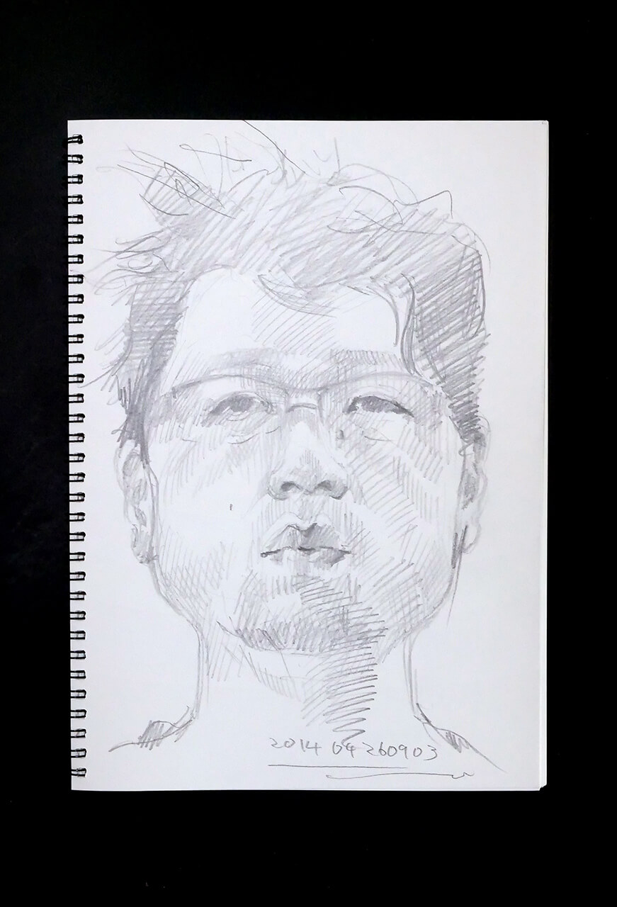 Contemporary artist SHINTAKU Tomoni's 2014/4/26 Self-portrait or pencil drawing