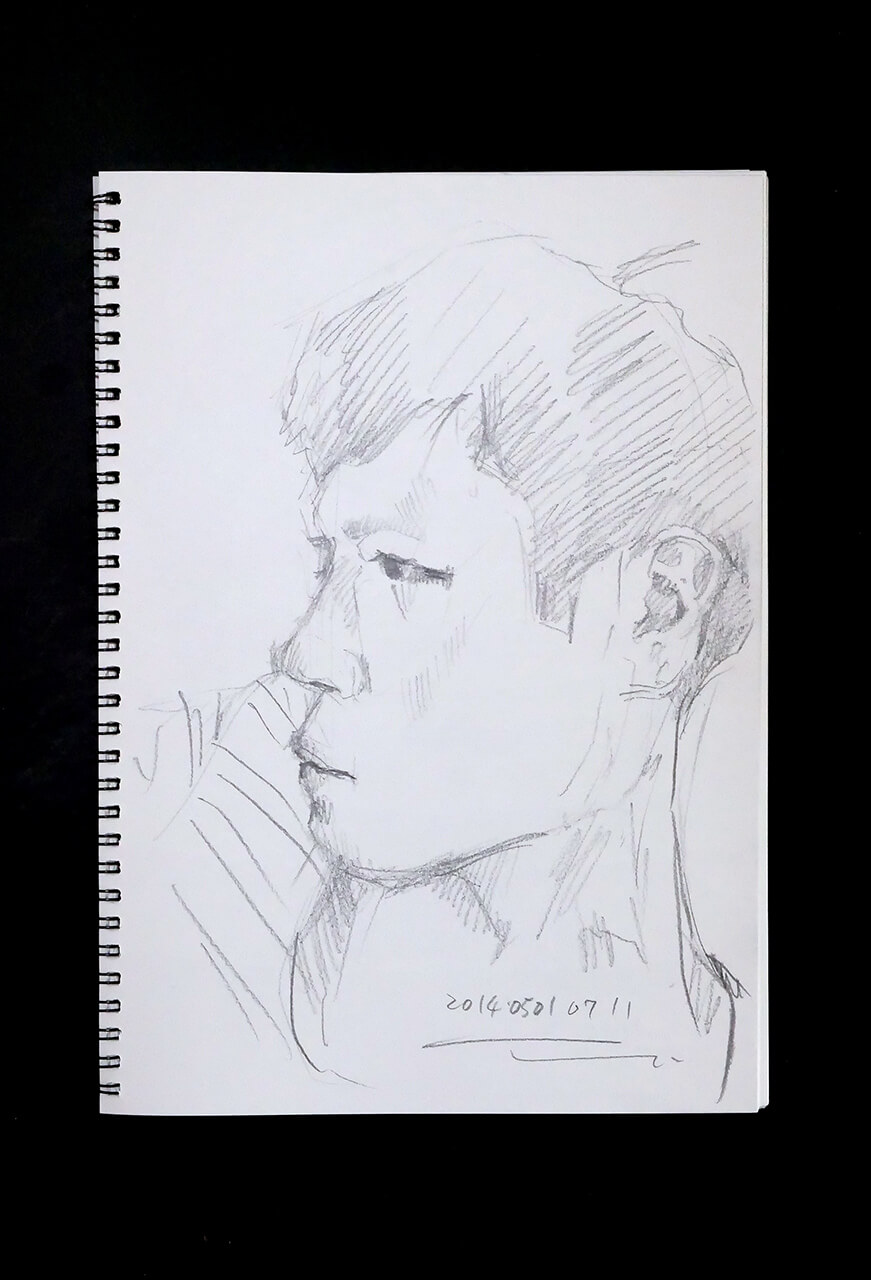 Contemporary artist SHINTAKU Tomoni's 2014/5/1 Self-portrait or pencil drawing