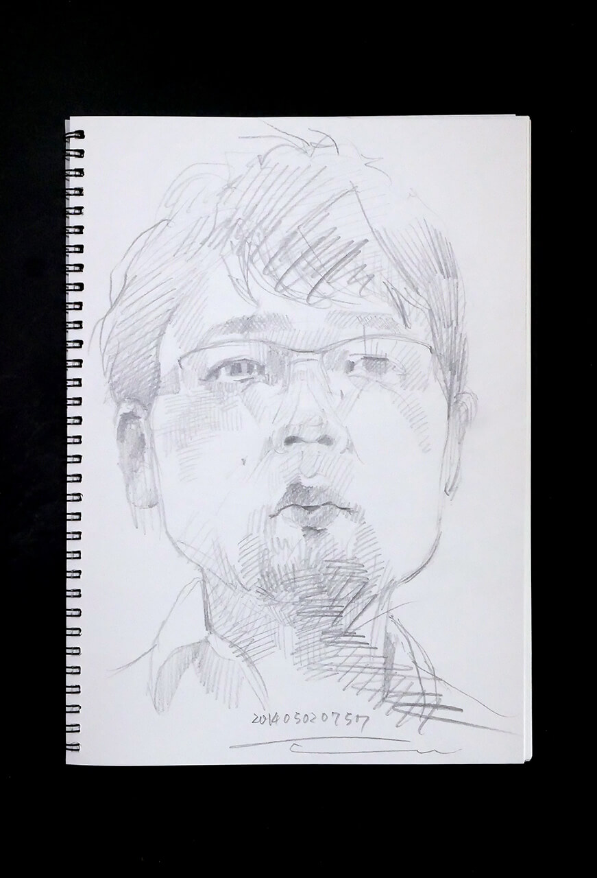 Contemporary artist SHINTAKU Tomoni's 2014/5/2 Self-portrait or pencil drawing
