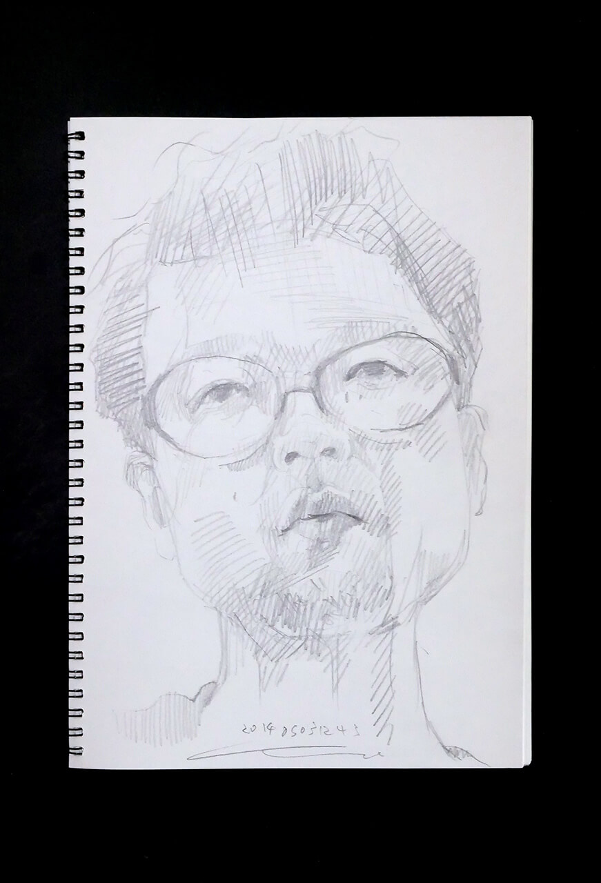 Contemporary artist SHINTAKU Tomoni's 2014/5/3 Self-portrait or pencil drawing