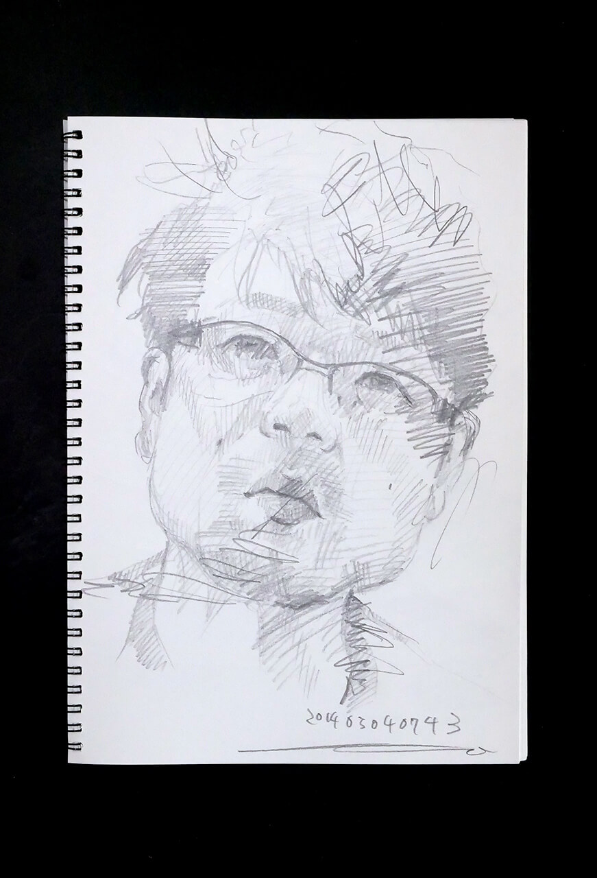 Contemporary artist SHINTAKU Tomoni's 2014/5/4 Self-portrait or pencil drawing