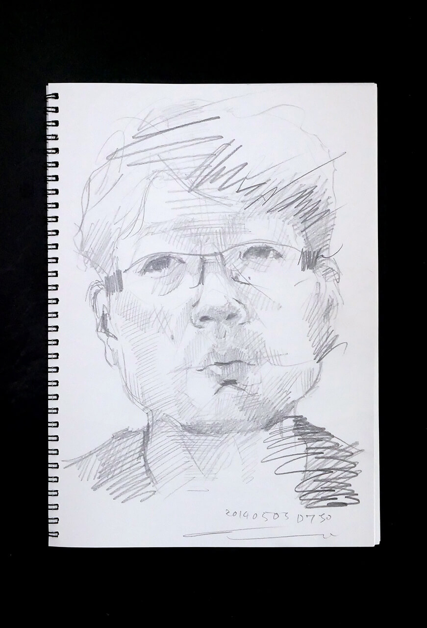 Contemporary artist SHINTAKU Tomoni's 2014/5/5 Self-portrait or pencil drawing