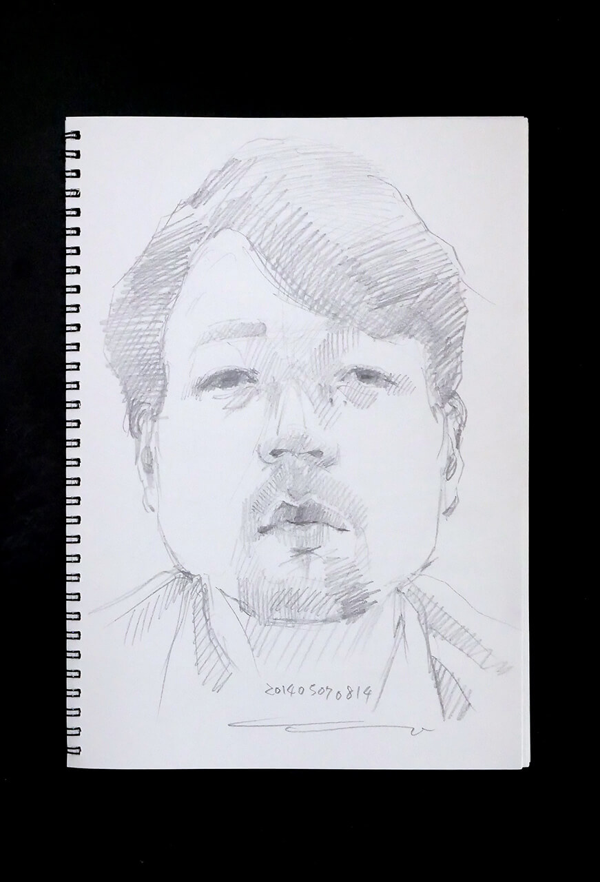 Contemporary artist SHINTAKU Tomoni's 2014/5/7 Self-portrait or pencil drawing