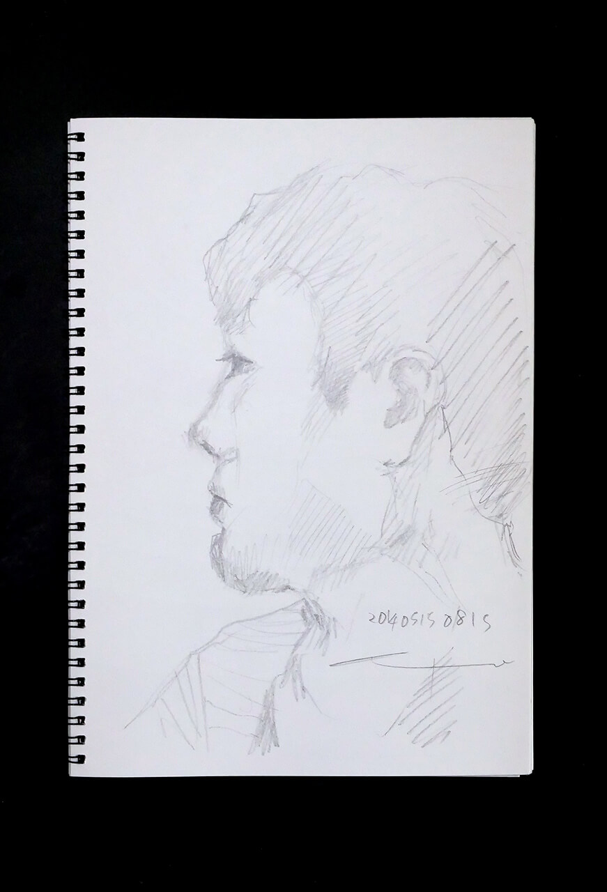 Contemporary artist SHINTAKU Tomoni's 2014/5/15 Self-portrait or pencil drawing