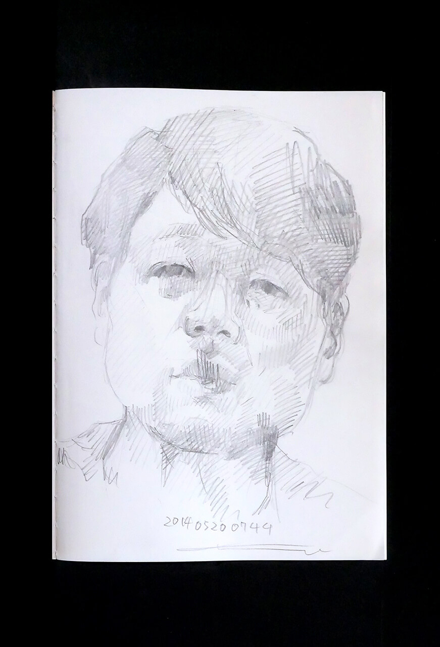 Contemporary artist SHINTAKU Tomoni's 2014/5/20 Self-portrait or pencil drawing
